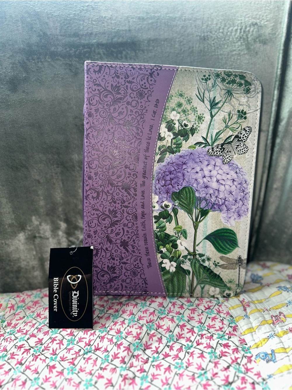 Purple Hydrangea Floral Bible Cover